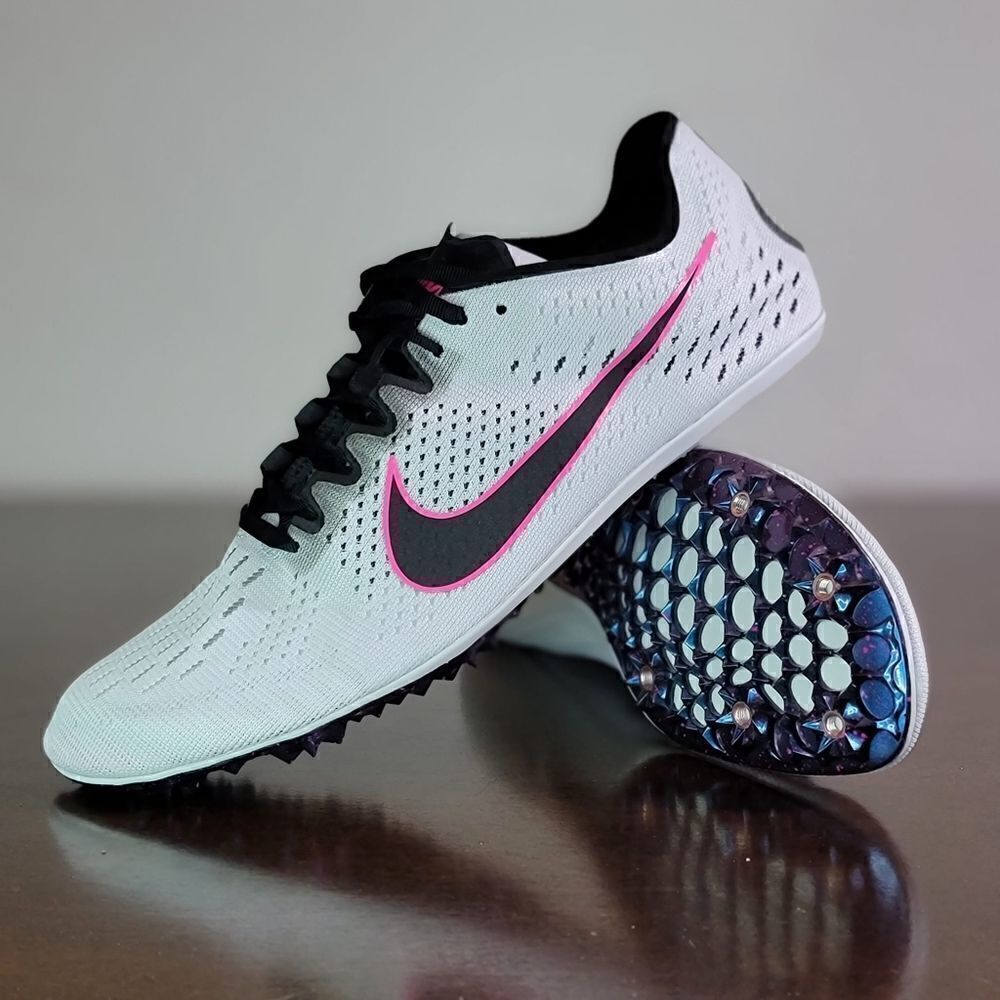 Nike Zoom Victory Elite Running Shoes Spikes White Pink Black Men's Size 11.5